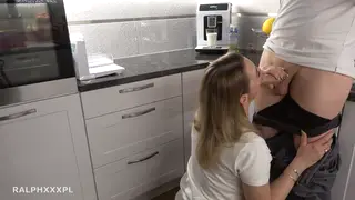 Blonde MILF Feeds Cuckold Husband Her Lover's Load