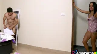 Morning Surprise: Latina Step-Niece Offers a Blowjob
