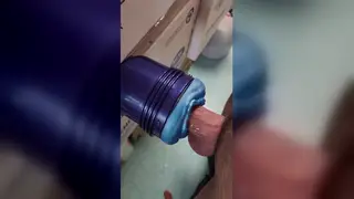 Mature European Tests Alien Toy in Office POV