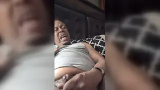 Mature Ebony Man Works His BBC in Solo Session