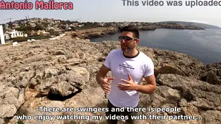 Latina Wife Enjoys a Beach Threesome With Her Husband Watching