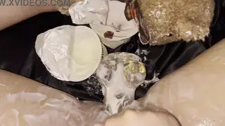 Curvy Arab Stepdaughter Masturbates With Glass Toy