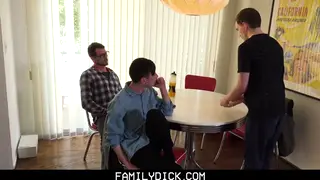 Stepdad Leads Bareback Threesome With Guys
