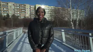 Curvy Ebony Stranger Rides BBC Outdoors in POV