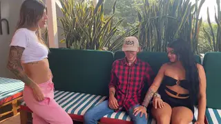 Petite Blonde and Brunette Share a Threesome with Lesbian Play