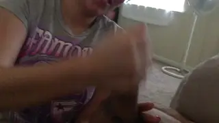 Casual Chat Turns Into a Double Cumshot Blowjob