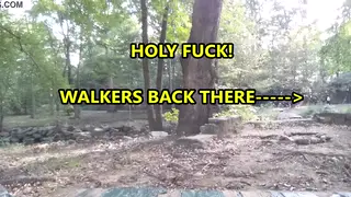 Mature Daddy Strokes to Climax in Open Field