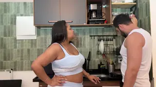 Curvy Latina Neighbor Takes Anal Creampie in Lingerie