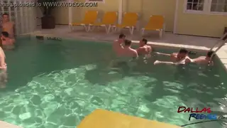 Outdoor Orgy Erupts Around the Pool