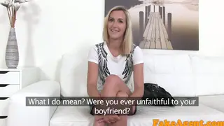 Blonde Casting Hopeful Impresses Agent on Office Couch