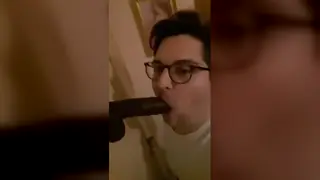 Redhead Femboy Deepthroats Fake BBC Toy