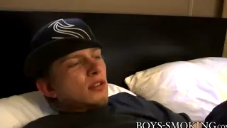 Twink Smokes While Sharing a Blowjob and Cumshot