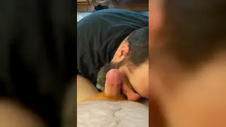 Hairy Bear Takes His Friend Deep in a Slow Blowjob