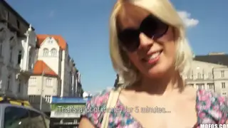 Blonde Exhibitionist Bounces Outdoors on a Stranger's Cock