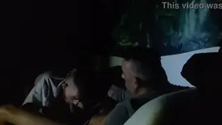 Amateur Guys Share a Blowjob in the Dark
