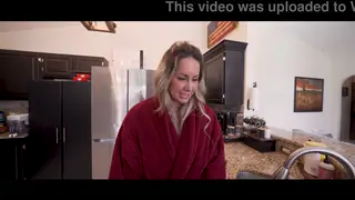 Blonde Stepmom Teases a Handjob While Her Husband Watches