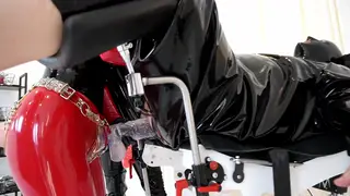 European Femdom Pegs Submissive Men in Latex Threesome