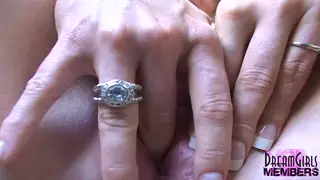 Blonde MILF in Pink Lingerie Spreads and Fingers Her Wet Pussy