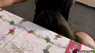 Stepmom Shares Stepson's Cock With Husband Nearby