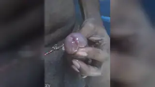 Indian Guy Strokes to a Quick Cumshot in the Bathroom
