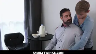 Hairy Bear Stepdad Barebacks Slim Blonde Stepson