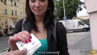 European Teen Gives POV Blowjob for Cash