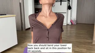 Brunette Stretches for Coach Before Outdoor Doggystyle