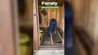 Muscular Handyman Pleasures Himself with a Toy at Work