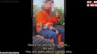 Hairy Chubby Construction Worker Explores First Gay Blowjob Outdoors