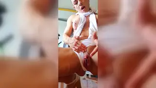 Muscular Solo Performer Gushes Endless Squirts While Playing Her Clit