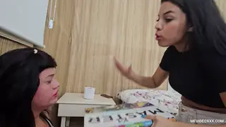 Petite Latinas Share Feet and Deep Throats in Threesome