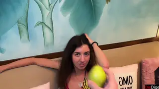 Poolside Pickup Turns into Living-Room POV Blowjob Finish