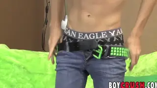 Slim Twink Jerks Off After Casting Interview in the Office