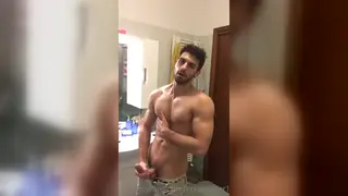 Muscular Amateur Jerks His Big Dick Until He Shoots