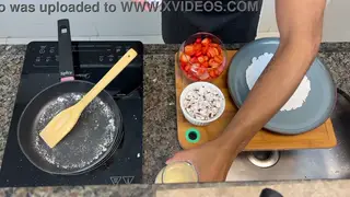 Teen Cooks Naked Before Solo Climax in Kitchen