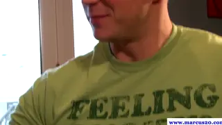 Muscular Jock Takes His Partner Doggystyle on the Couch