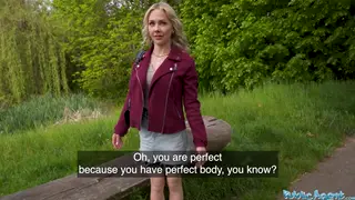 Blonde European Teen Sucks Big Cock Outdoors in POV