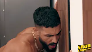Muscular Hunk Rides a Twink's Thick Cock Bareback
