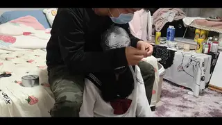 Asian Teen Submits to Breath Control in Bondage Skirt