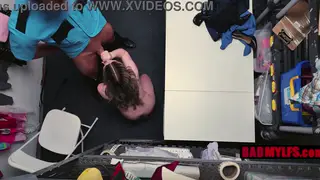 Uniformed MILF Cop Bent Over Desk by Colleague