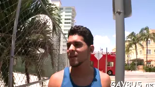 Three Muscular Hunks Share Deep Blowjobs and Hard Riding by a Car