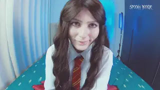 Petite European Brunette Rides Hard Before Anal