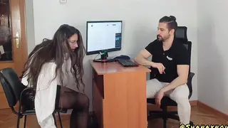 Curvy Office Employee Gives Deepthroat at Desk Before Standing Doggystyle