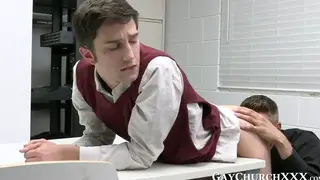Mature Priest Rims Twink Before Bareback Confession