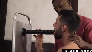 Hung Black Stud Barebacks Unemployed Twink in Interracial Hookup
