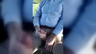 Solo Guy Strokes to a Cumshot on a Moving Bus