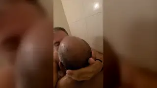 Latino Bear Gangbangs Twink in Steamy Shower