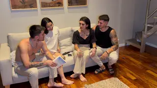Latina Swinger Takes Two Cocks Deep in Wild Group Session