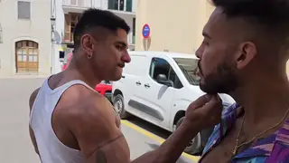 Tourist Gets Poolside Service From Muscular Locals