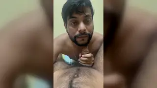 Hairy Indian Twink Swallows Deep on Webcam